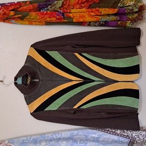 Vintage Wearable Art by Bob Mackie Leather Embroidered Jacket